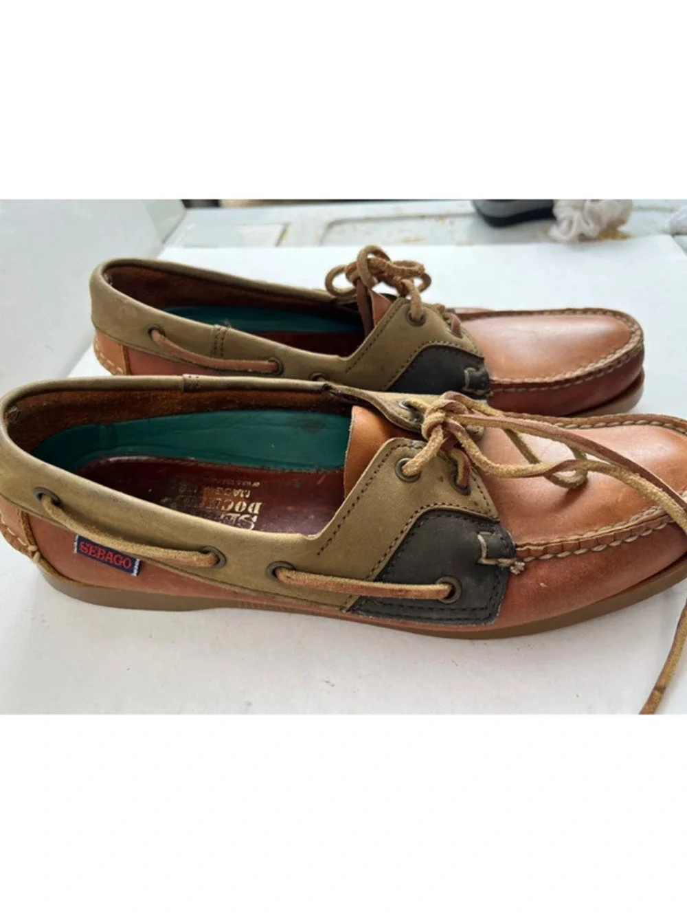 Sebago Dockside’s Spinnaker Dress Shoes size 8 Brown Light Loafers  LeatherUSA